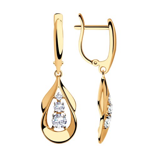 

Серьги женские из золота SOKOLOV 028138, фианит, 028138