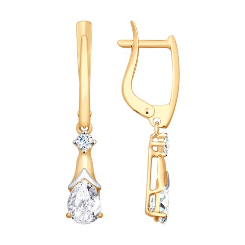 

Серьги женские из золота SOKOLOV 027912, фианит, 027912