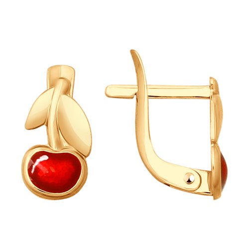 

Серьги из желтого золота SOKOLOV 027734, эмаль, 027734