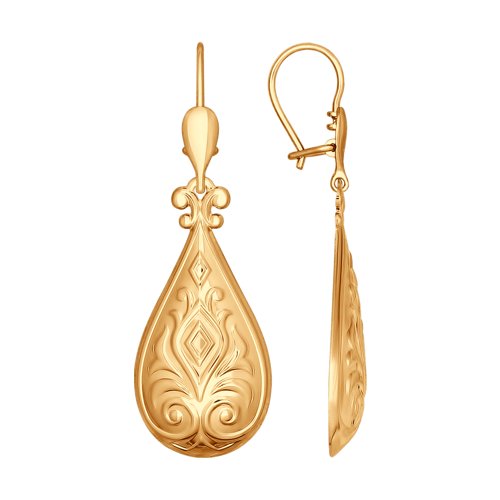 

Серьги подвески из желтого золота SOKOLOV 027505, 027505