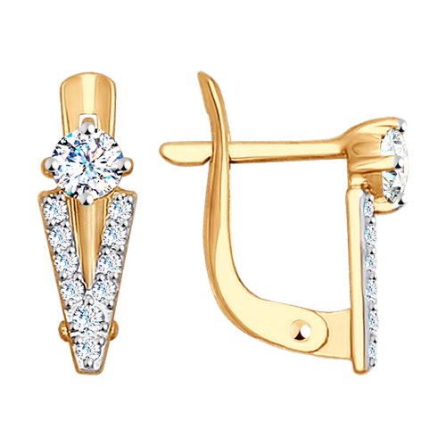 

Серьги женские из золота SOKOLOV 027491, фианит, 027491
