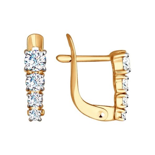 

Серьги женские из золота SOKOLOV 027455, фианит, 027455