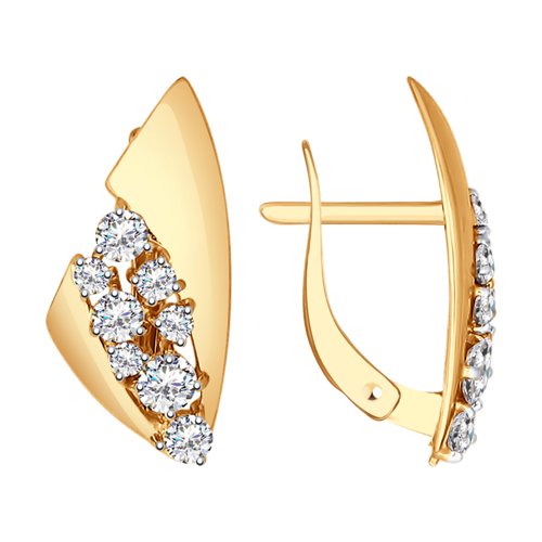 

Серьги женские из золота SOKOLOV 027414, фианит, 027414
