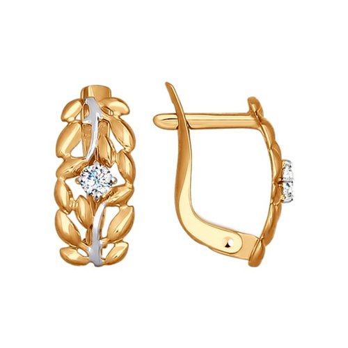 

Серьги из желтого золота SOKOLOV 027254, фианит, 027254