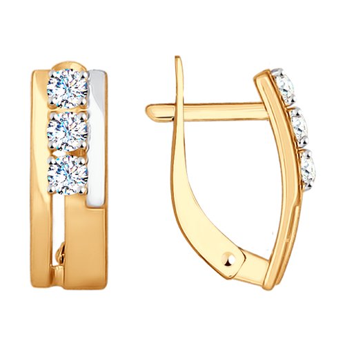 

Серьги из желтого золота SOKOLOV 027246, фианит, 027246