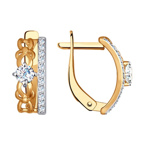 

Серьги из желтого золота SOKOLOV 027235, фианит, 027235