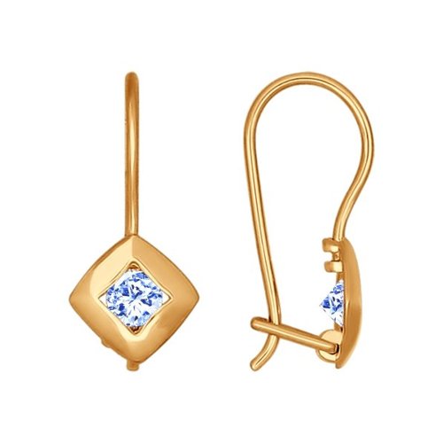 

Серьги женские из золота SOKOLOV 027221, фианит, 027221
