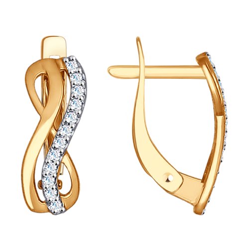 

Серьги из желтого золота SOKOLOV 027155, фианит, 027155