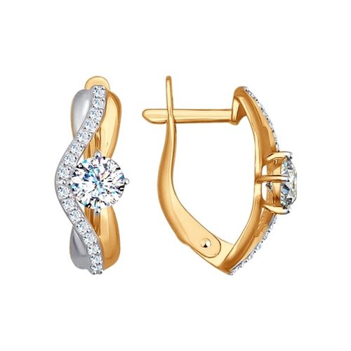 

Серьги женские из золота SOKOLOV 027122, фианит, 027122