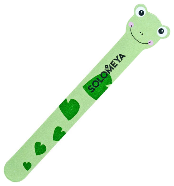 Пилка для ногтей SOLOMEYA Лягушка овальная, 180/220 грит, зеленая аэробол лягушка