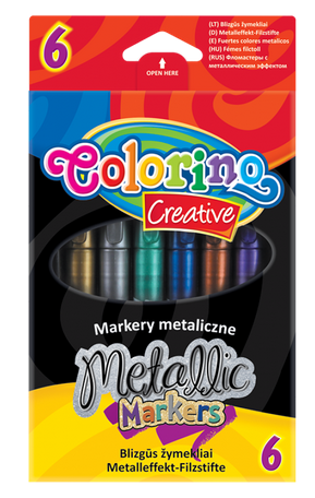 

Маркеры Colorino, 6 ов, металлик зеленый; синий; фиолетовый; золотистый; серебристый