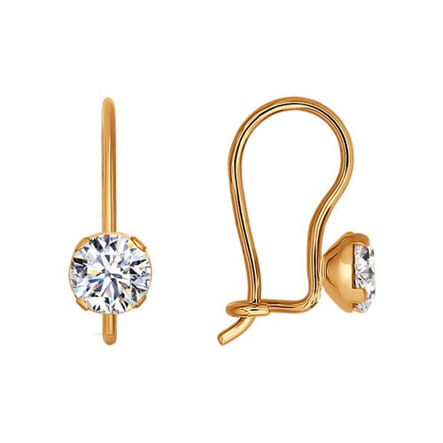 

Серьги женские из золота SOKOLOV 026230, фианит, 026230