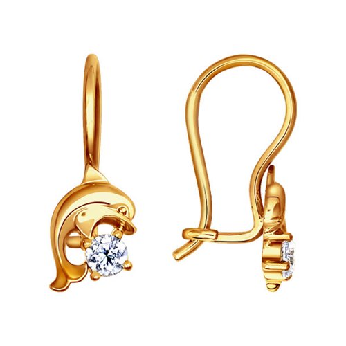 

Серьги из желтого золота SOKOLOV 025469, фианит, 025469