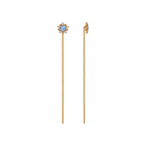 

Серьги продевки из золота SOKOLOV 024797, фианит, 024797