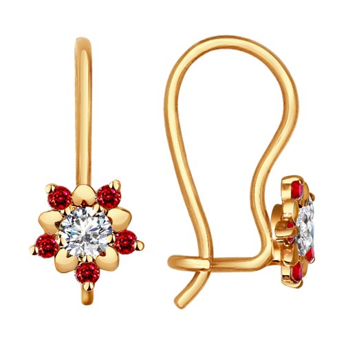 

Серьги женские из золота SOKOLOV 024794, корунд/фианит, 024794