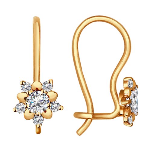 

Серьги из желтого золота SOKOLOV 024788, фианит, 024788