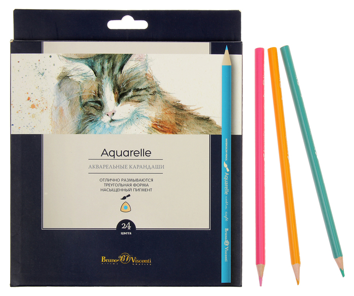 фото Набор акварельных карандашей "aquarelle", 24 цвета brunovisconti