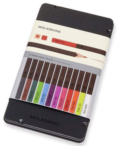 

Карандаши цветные акварельные Moleskine "Watercolour EW7P12COLA", 12 цветов, Голубой;желтый;зеленый;коричневый;красный;оранжевый;розовый;серый;синий;фиолетовый;черный