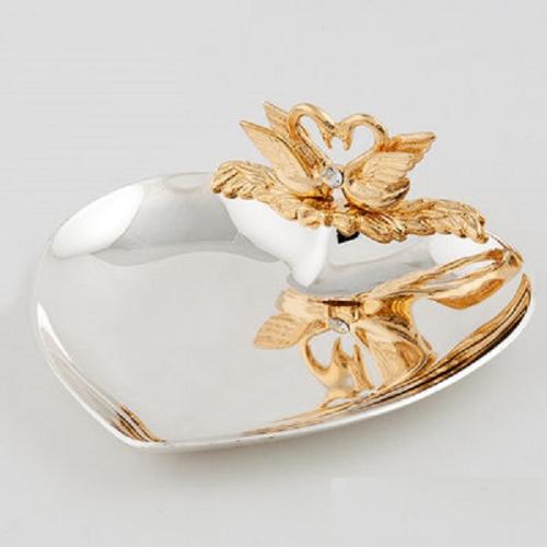 

Блюдце crystal temptations, 10 см, сердце с лебедями, Белый