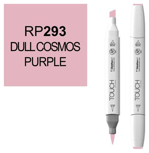 

Маркер Touch Brush двухсторонний на спиртовой основе Космос фиолетовый RP293, Розовый;серый