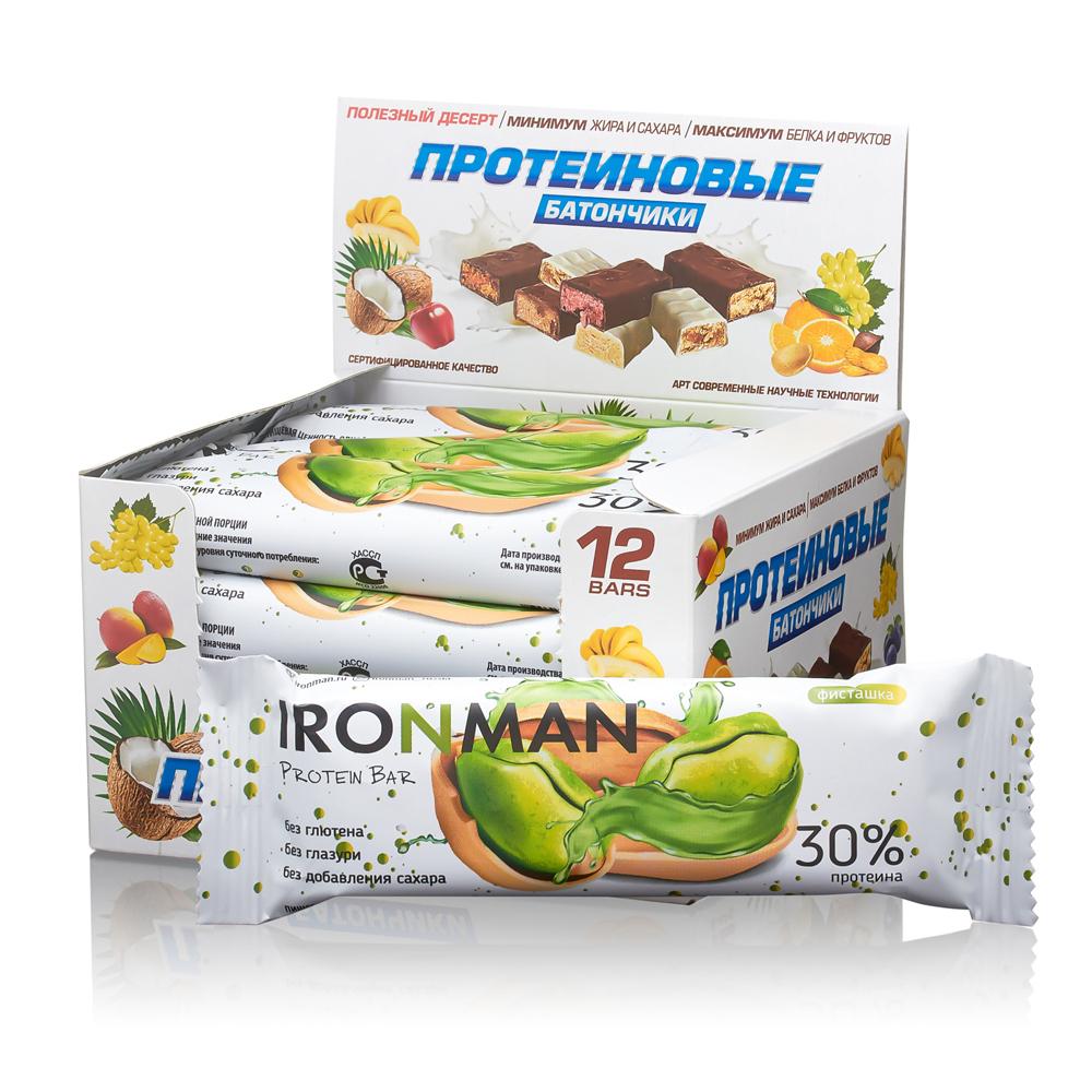 фото Батончик ironman protein bar 12 50 г, 12 шт., фисташки