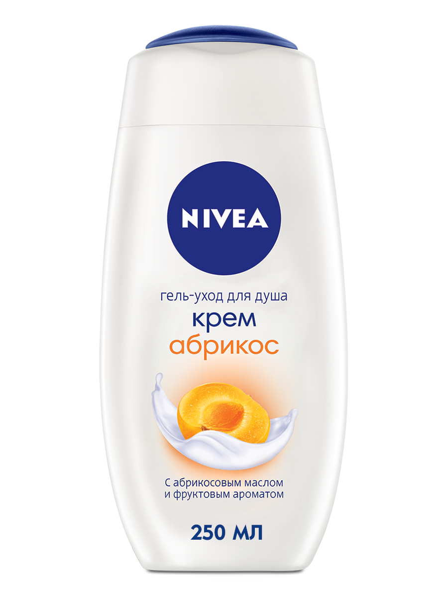 фото Гель для душа nivea bath care cream shower apricot and milk 250 мл