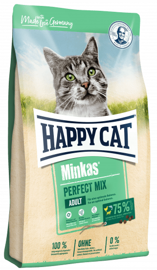 фото Сухой корм для кошек happy cat minkas perfect mix adult, птица, ягненок, рыба, 10кг