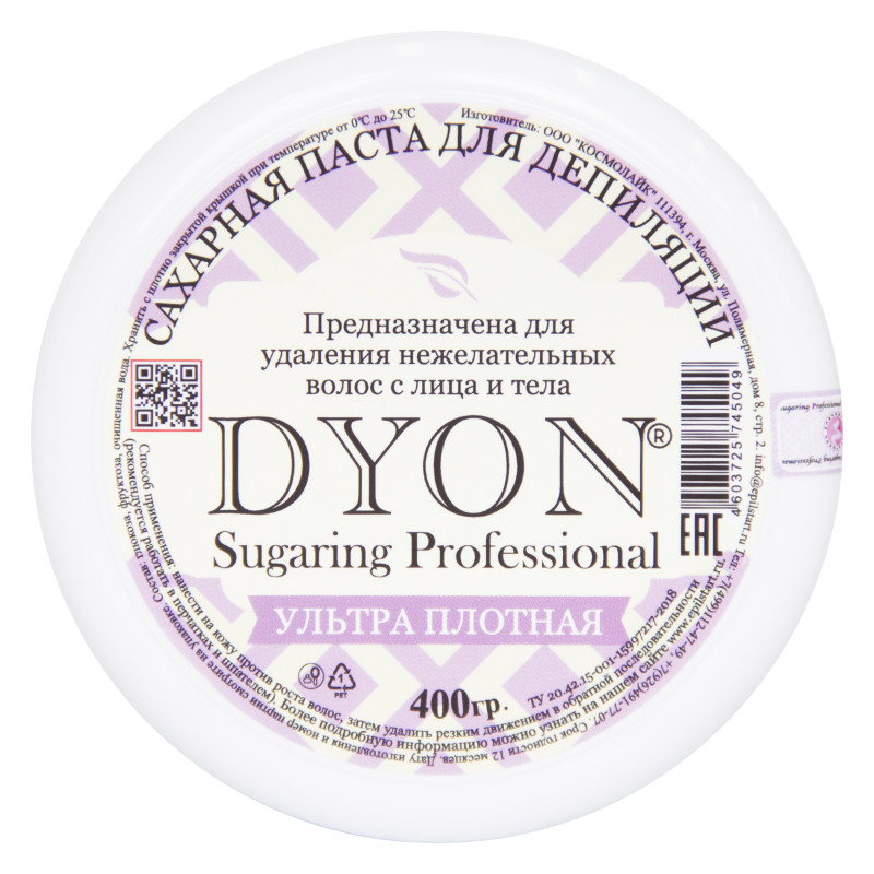 

Сахарная паста для депиляции Dyon Ультра плотная 400 гр, Ультра плотная 400 гр.