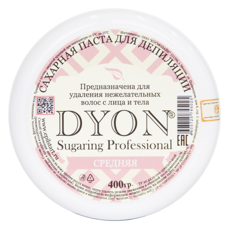 

Сахарная паста для депиляции Dyon Средняя 400 гр, Средняя 400 гр.