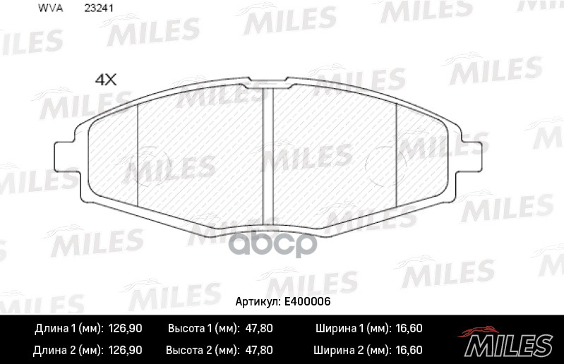 

Комплект тормозных колодок MILES E400006