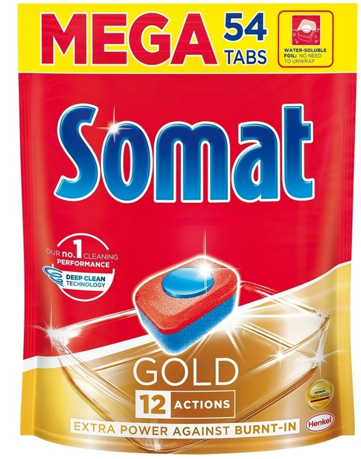 фото Таблетки для посудомоечной машины somat gold 54 шт