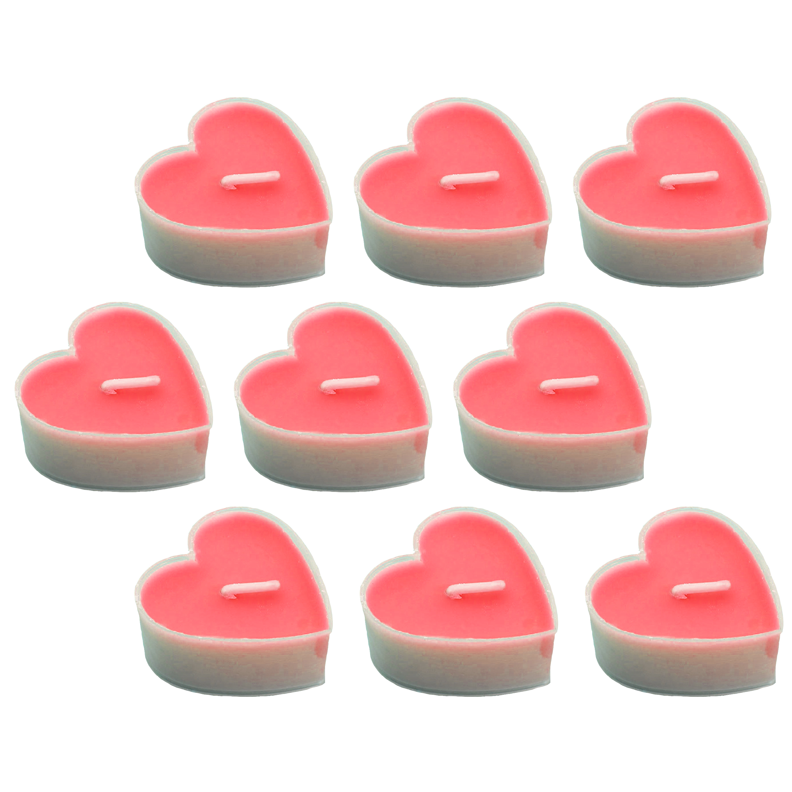 фото Набор чайных свечей сердце, 9 штук, красный, 3,5х1,8 см; diligence party dp-cndl-69