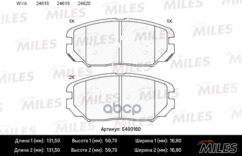 

Комплект тормозных колодок MILES E400160