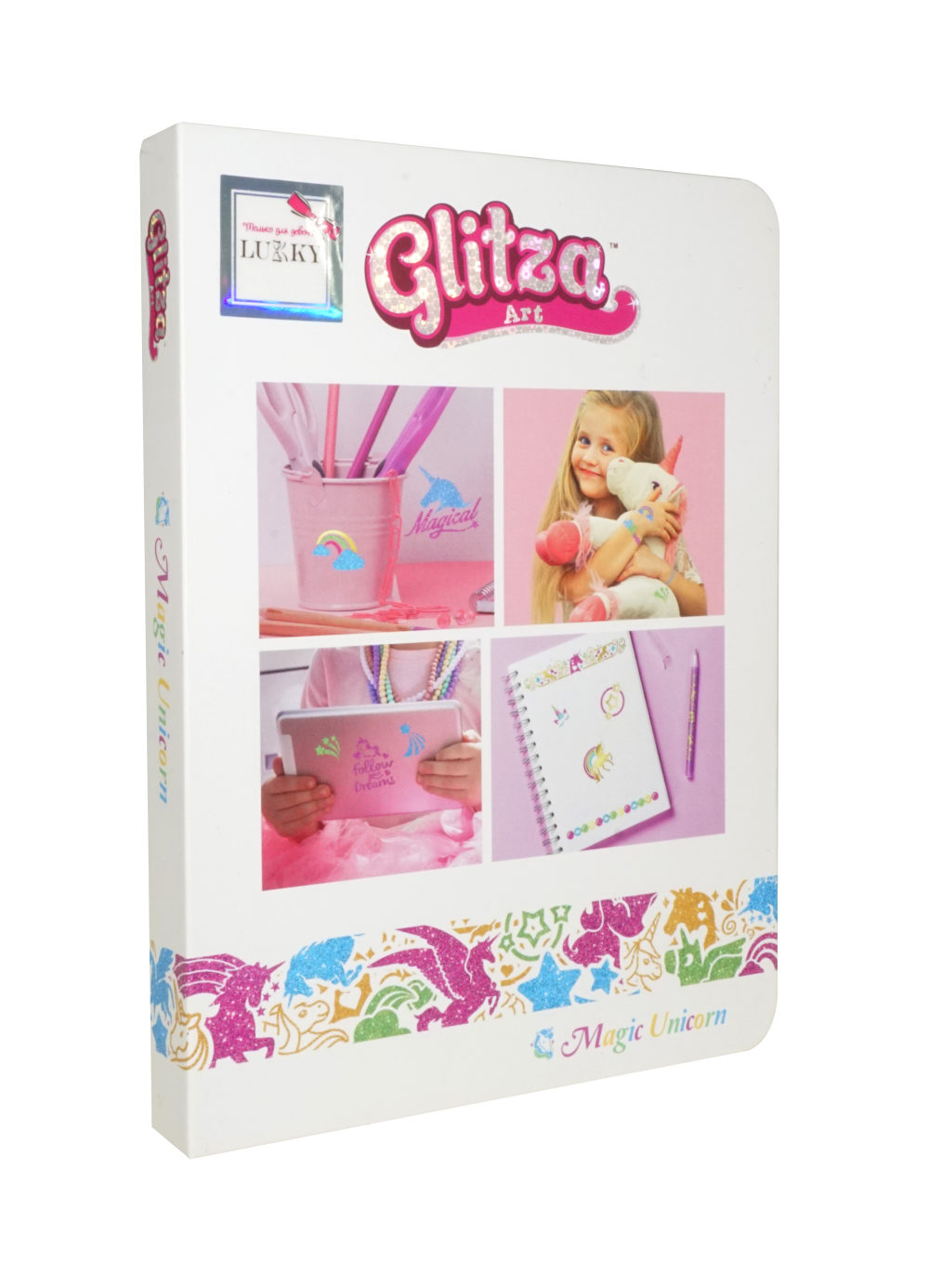 

Тату Glitza Art Lukky Deluxe Волшебные единороги в коробке-книге Т18789, Разноцветный