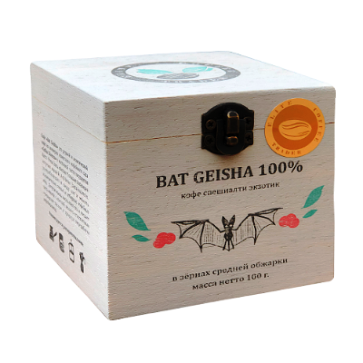 Кофе Поставщик Элитного Кофе Bat Geisha в зёрнах средней обжарки арабика 100 г