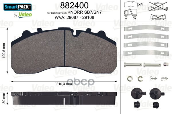 

Комплект тормозных колодок VALEO 882400