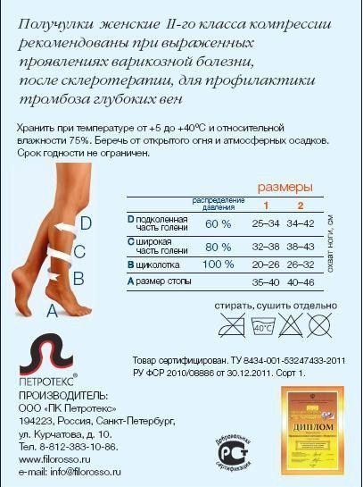 

Гольфы Filorosso женские на полную ногу Terapia Big Size 50 den, 2 кл. компр. р.2 черный
