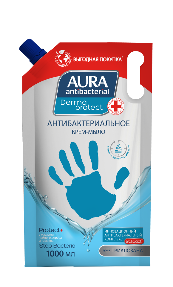 Жидкое мыло AURA антибактериальное Derma Protect 1000мл