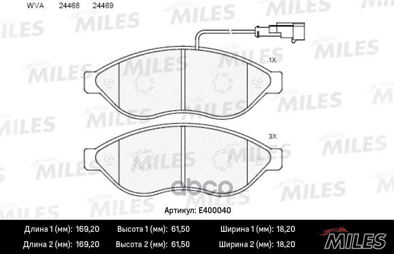 

Комплект тормозных колодок MILES E400040