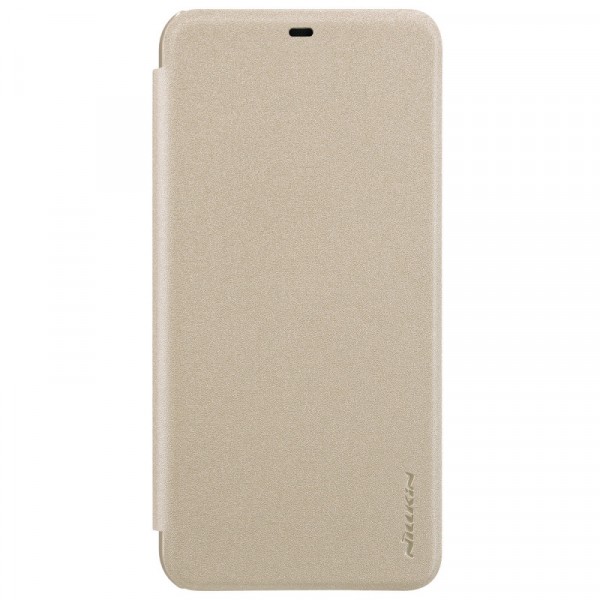 фото Кожаный чехол (книжка) nillkin sparkle series для huawei p20 lite gold