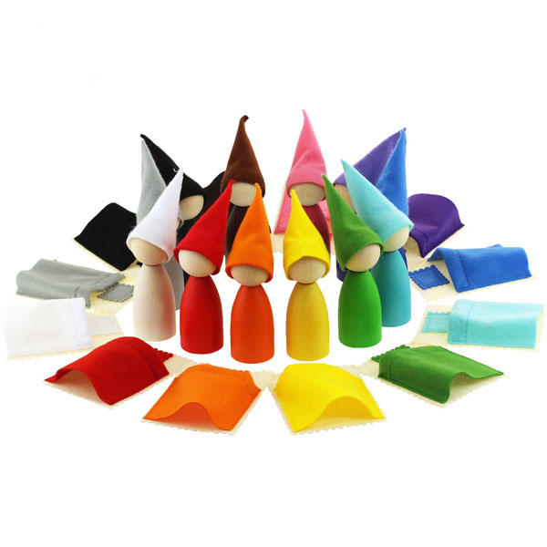 

Сортер Ulanik Гномы большие в колпачках с кроватками, 12 шт., Разноцветный, Гномы большие в колпачках с кроватками