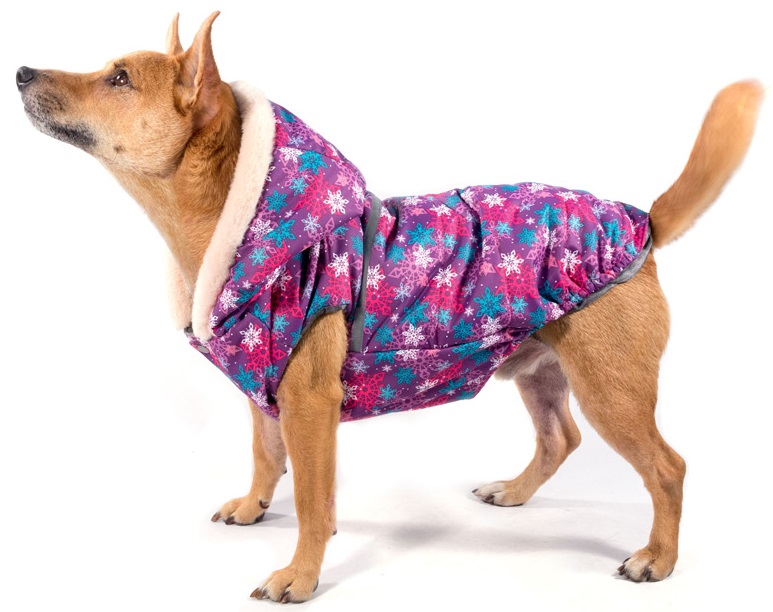Жилет зимний для собак Gamma Морозко, с меховым капюшоном, размер 2XL