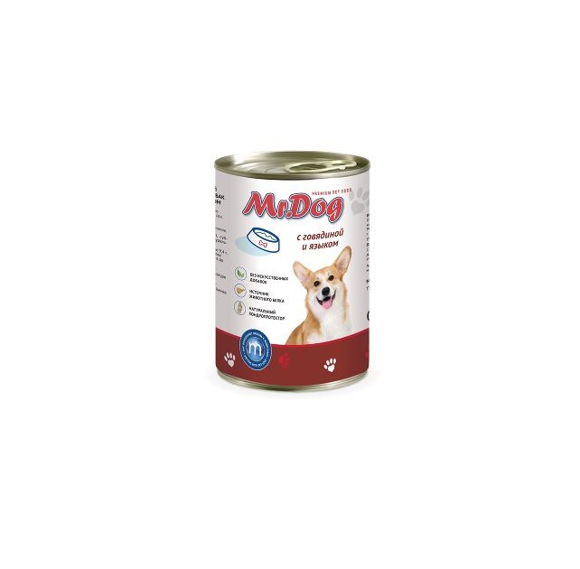 

Консервы для собак MrDog, с говядиной и языком, 410 г 6 шт, с говядиной и языком