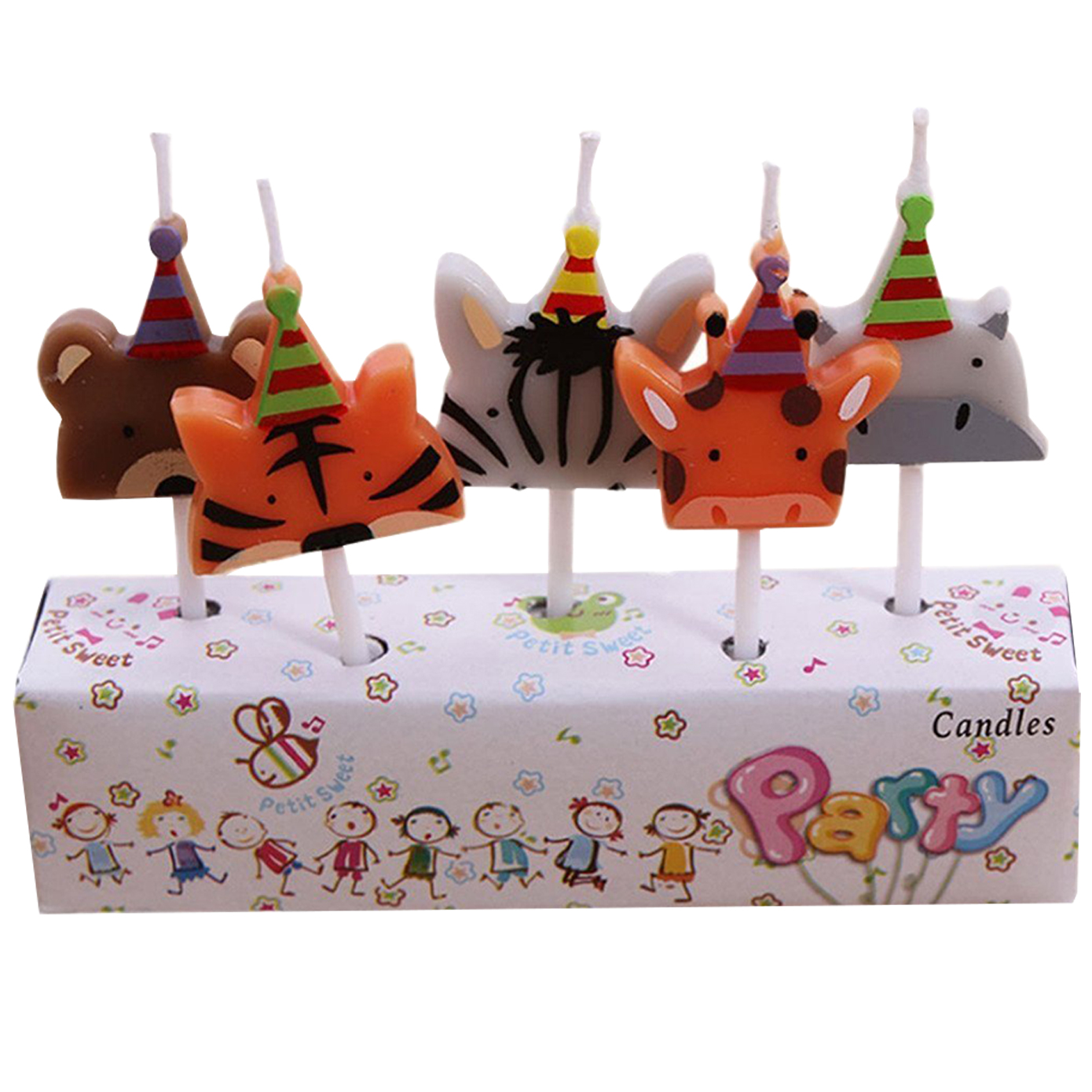 фото Набор свечей для торта diligence party животные на празднике, 5 шт.