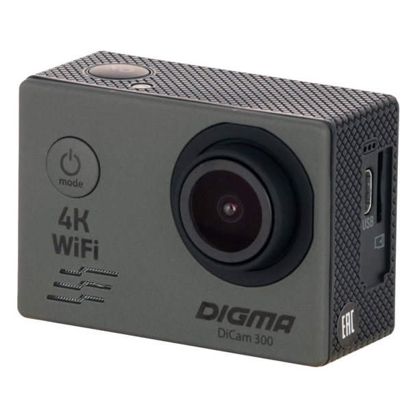 Видеокамера экшн Digma DiCam 300 Grey