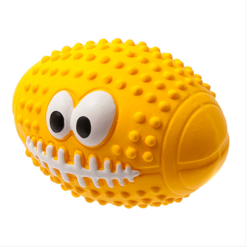фото Zooone игрушка латексная l-436 мяч регби с глазами, 9,5 см