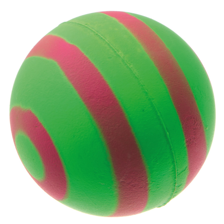 фото Zooone мяч зеленый с красными полосами, 63 мм