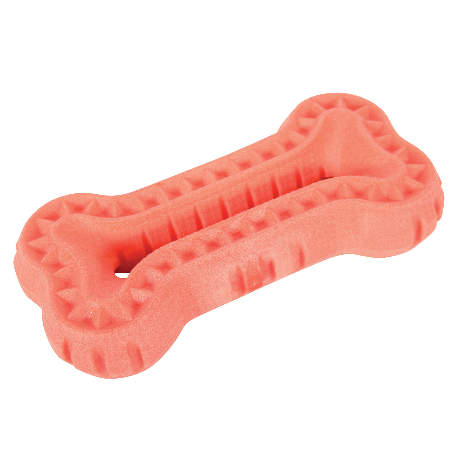 фото Игрушка для собак zolux косточка (серия мус), из термопластичной резины, коралловая, 16 см