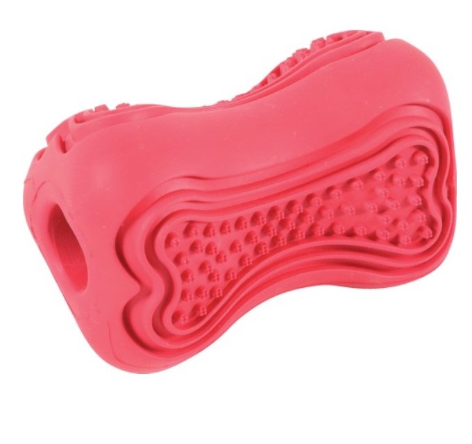 

Игрушка для собак ZOLUX Кость-кормушка (серия Титан), резина, красная, 10 см
