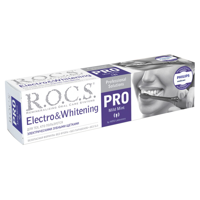 Купить Зубная паста R.O.C.S. Electro & Whitening Mild Mint PRO 135 гр